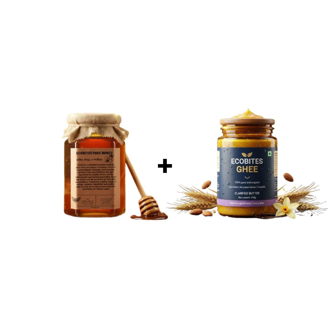 ECOBITES PURE GHEE 500ml + PURE HONEY 500G COMBO